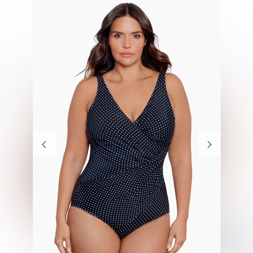 MIRACLESUIT “Oceanus” One Piece Swimsuit with Wrap Front